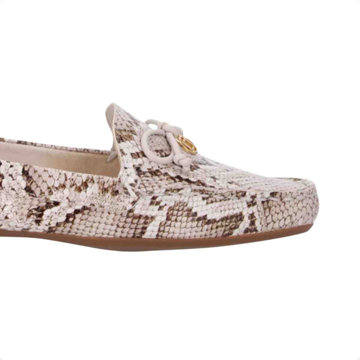 Sapato Mocassim Feminino Luz Da Lua Snake Panna Animal Print 7