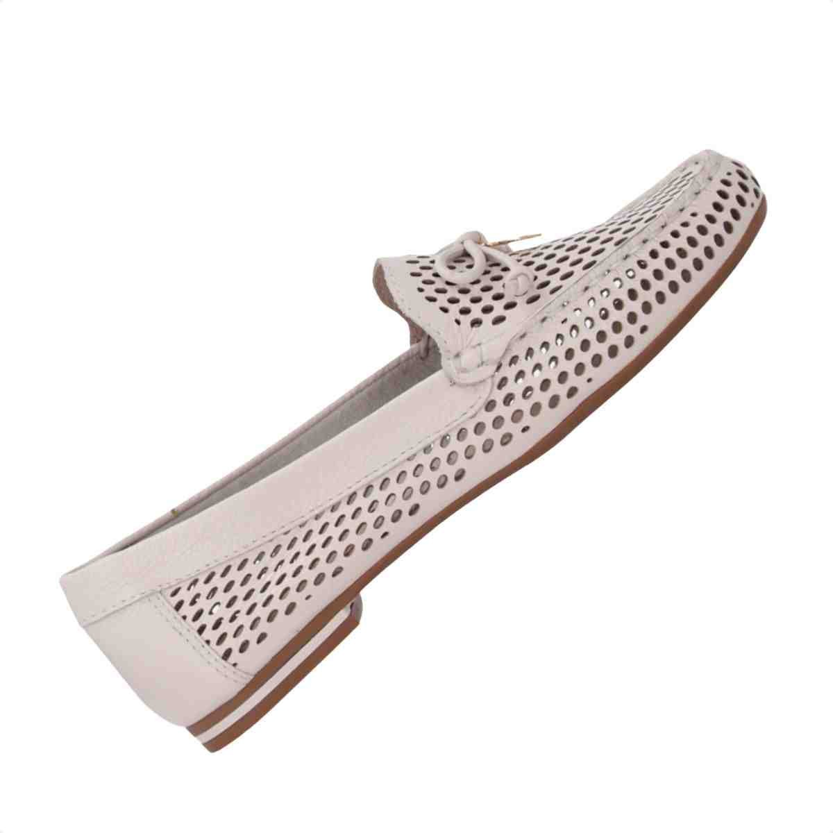 Sapato Mocassim Feminino Luz Da Lua New Ridge Panna Branco 5