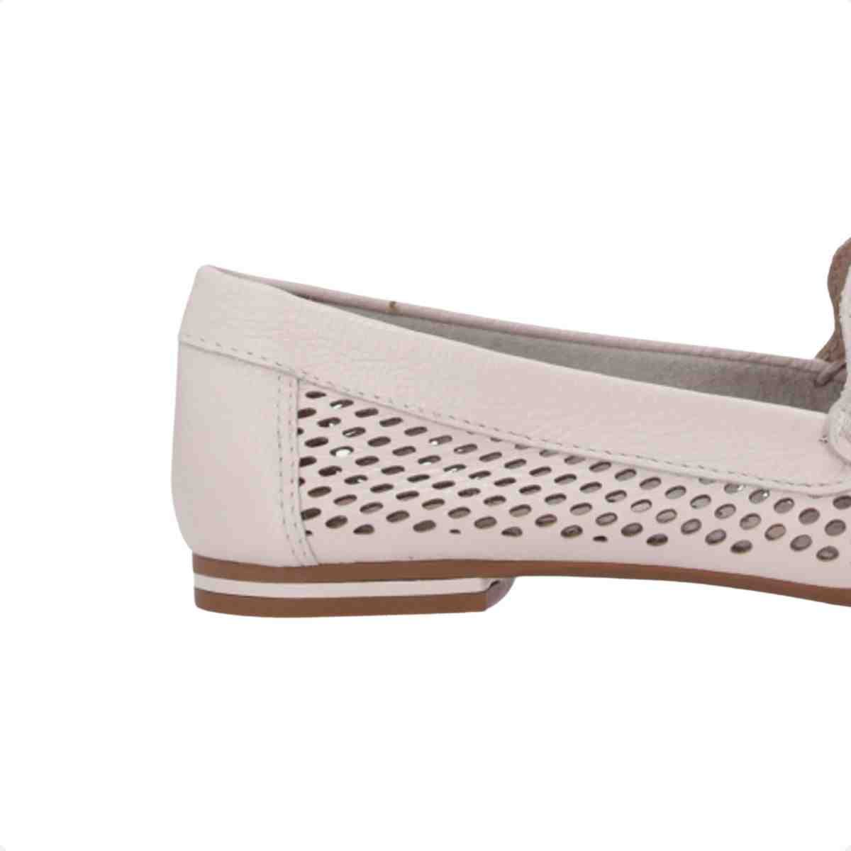 Sapato Mocassim Feminino Luz Da Lua New Ridge Panna Branco 7