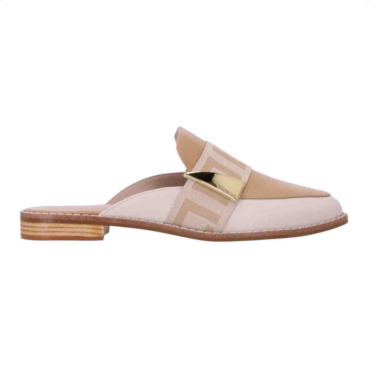 Sapato Mule Mocassim Feminino Luz Da Lua Panna Butter
