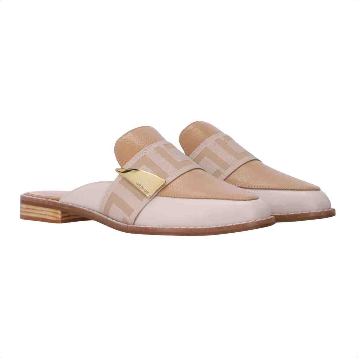Sapato Mule Mocassim Feminino Luz Da Lua Panna Butter Bege 3