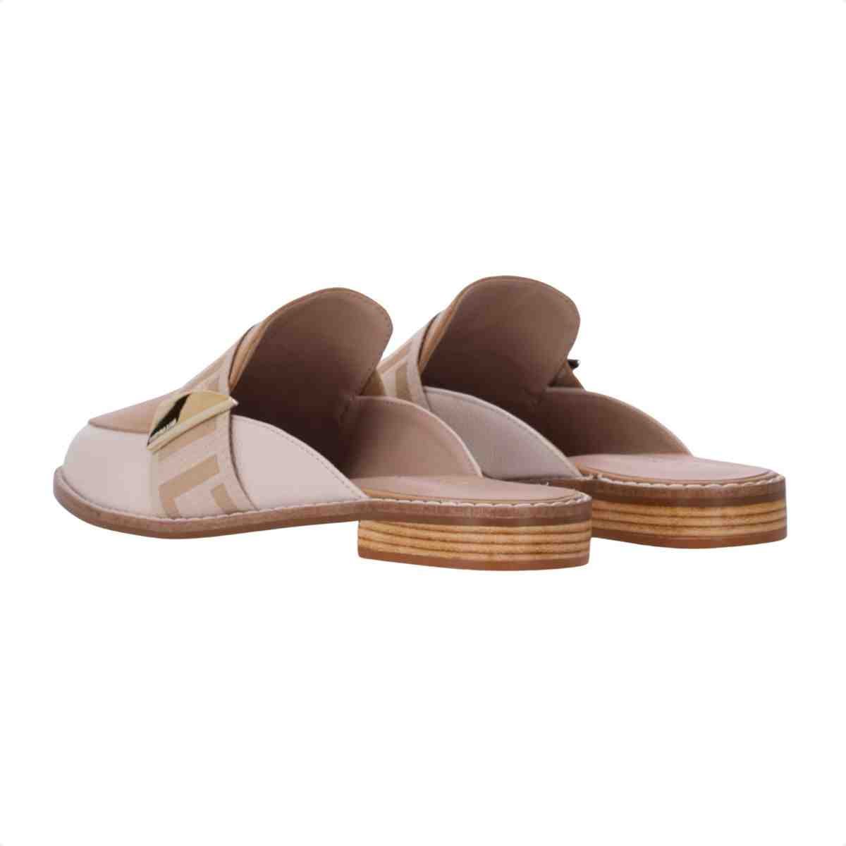 Sapato Mule Mocassim Feminino Luz Da Lua Panna Butter Bege 5