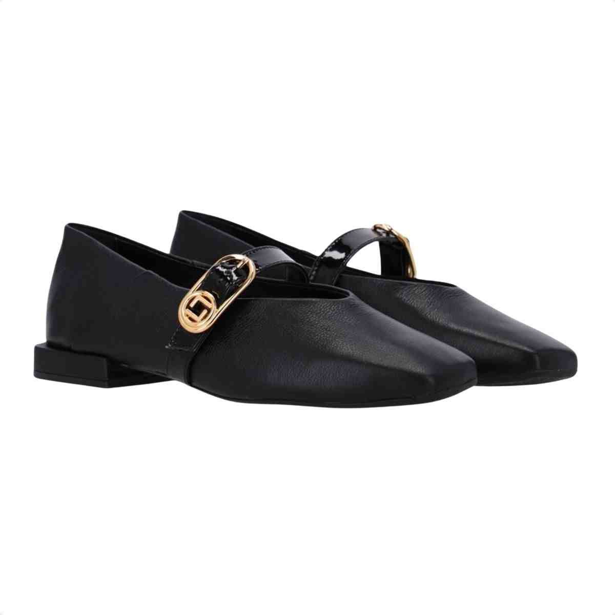 Sapatilha Bico Quadrado Feminino Luz Da Lua Saara Verona Preto Preto 2