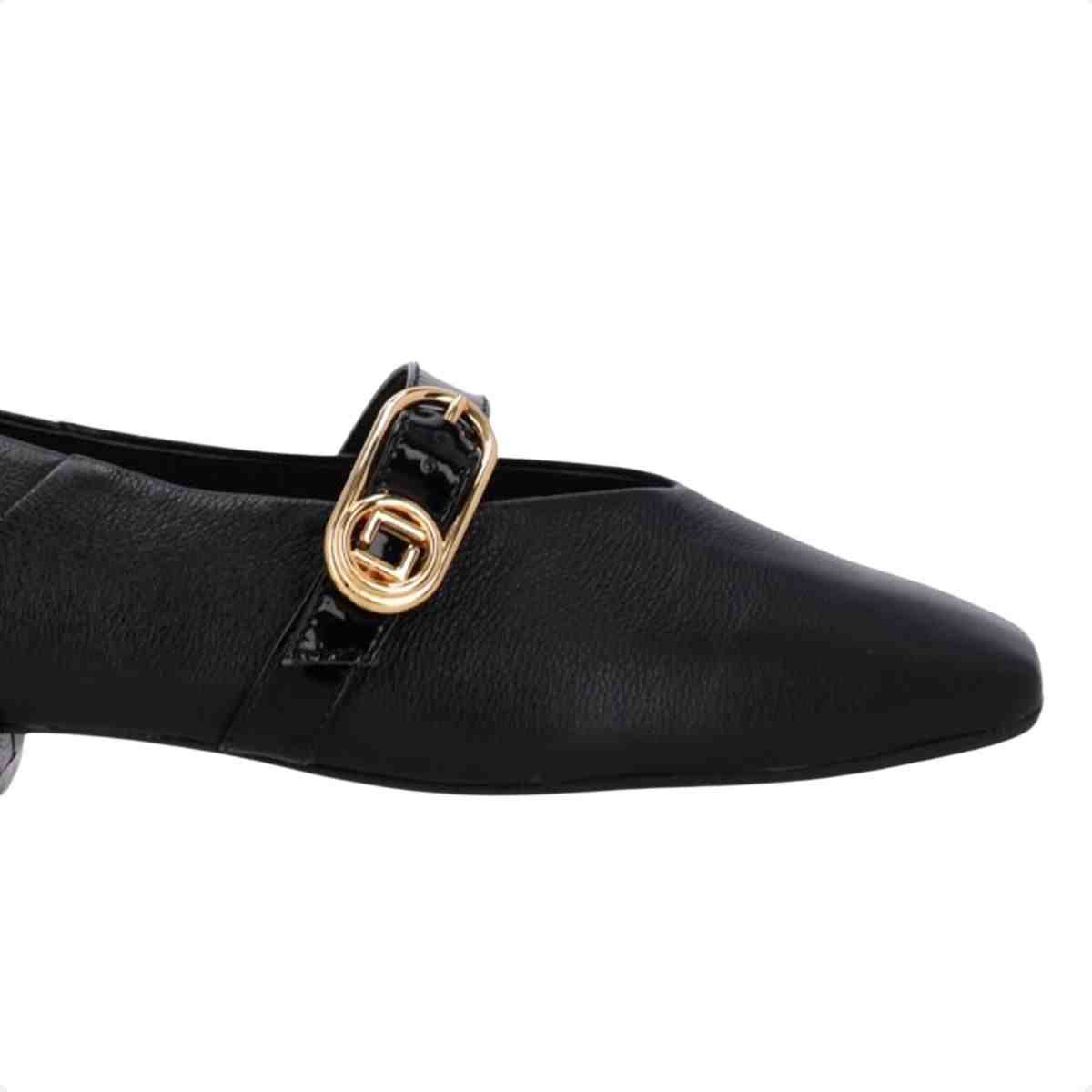 Sapatilha Bico Quadrado Feminino Luz Da Lua Saara Verona Preto Preto 6