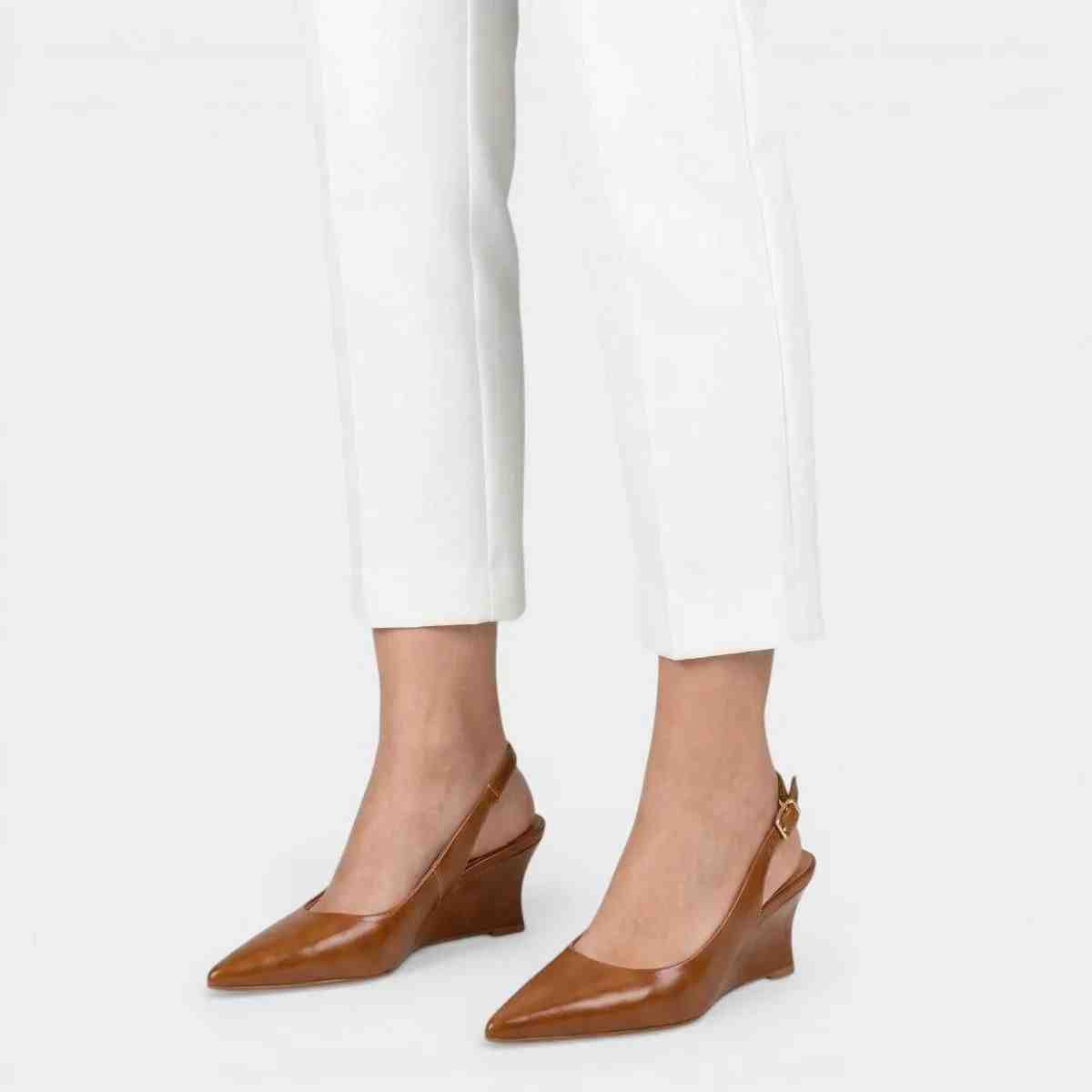 Sapato Feminino  Slingback Anabela Vizzano Caramelo Marrom 2