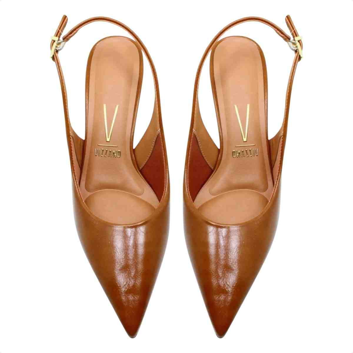 Sapato Feminino  Slingback Anabela Vizzano Caramelo Marrom 4