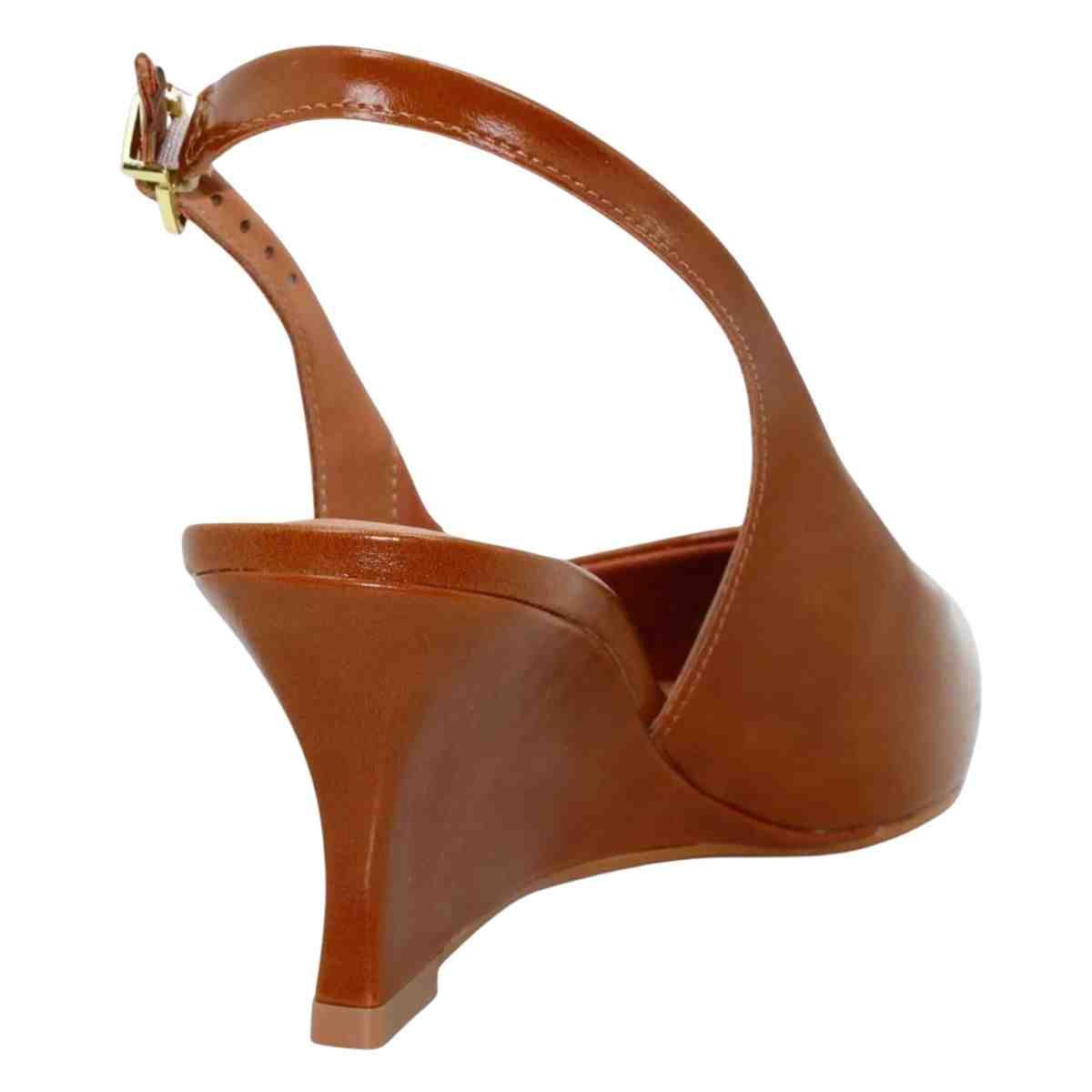 Sapato Feminino  Slingback Anabela Vizzano Caramelo Marrom 5