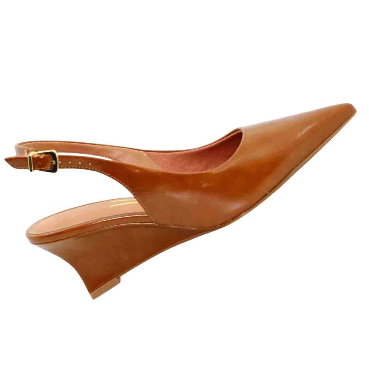 Sapato Feminino  Slingback Anabela Vizzano Caramelo Marrom 6
