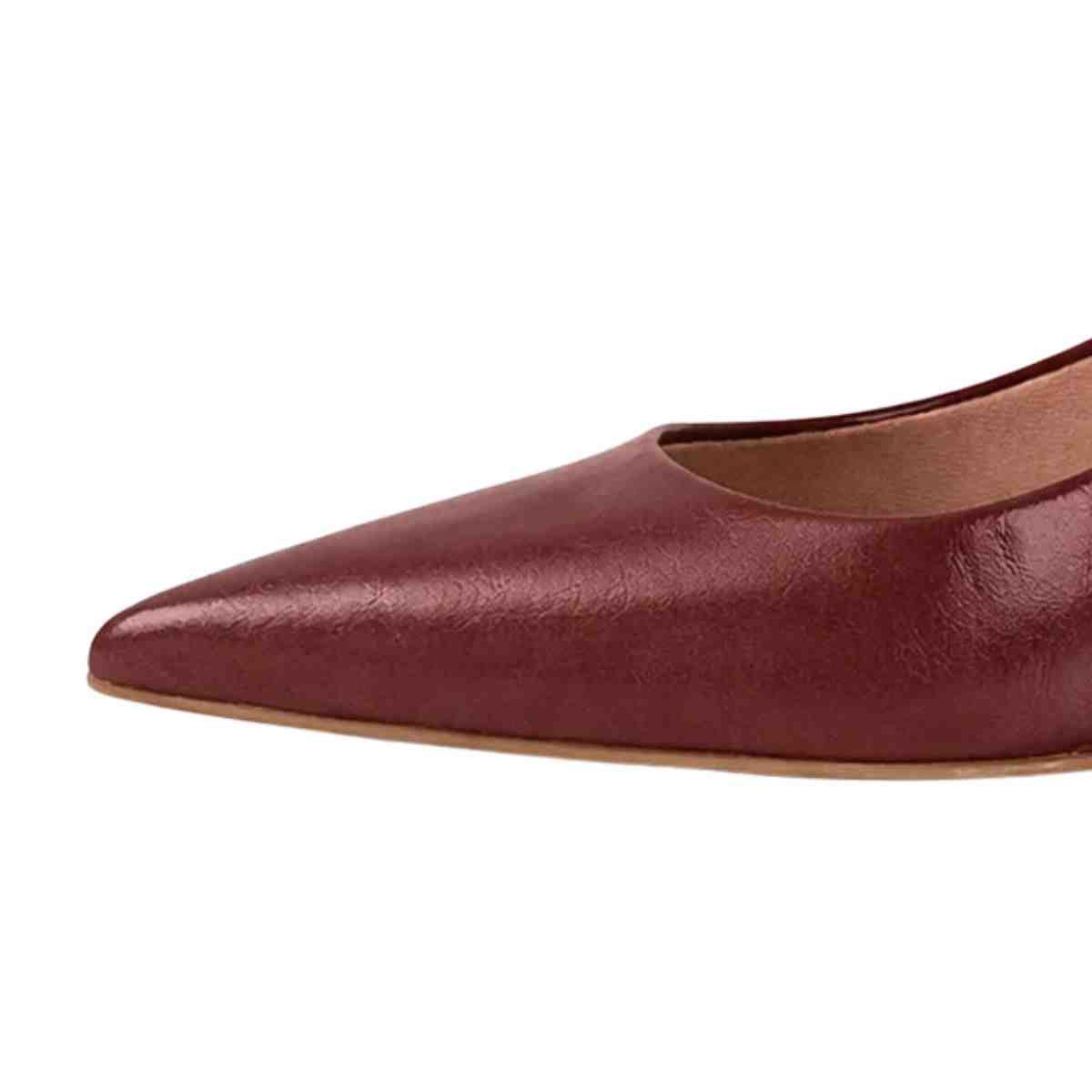 Sapato Feminino Slingback Anabela Vizzano Carmim Marrom 5