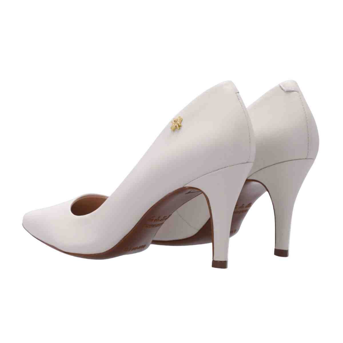 Sapato Salto Alto Fino Feminino Luz Da Lua Saara Panna Branco 4