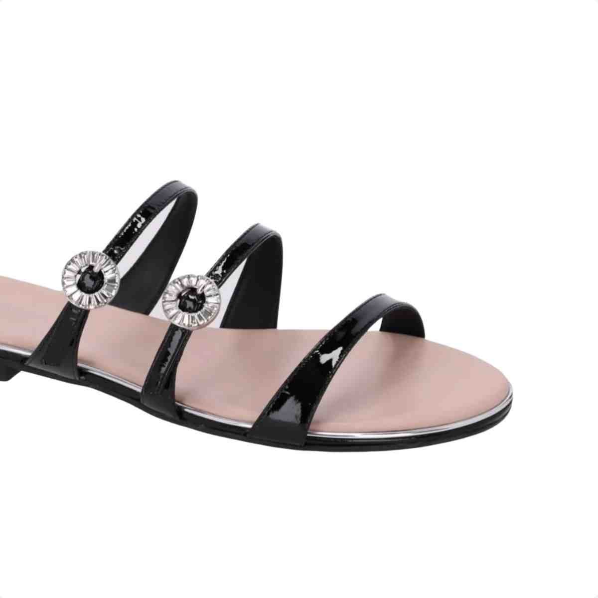 Tamanco Rasteiro Feminino Luz Da Lua Verona Preto Preto 3