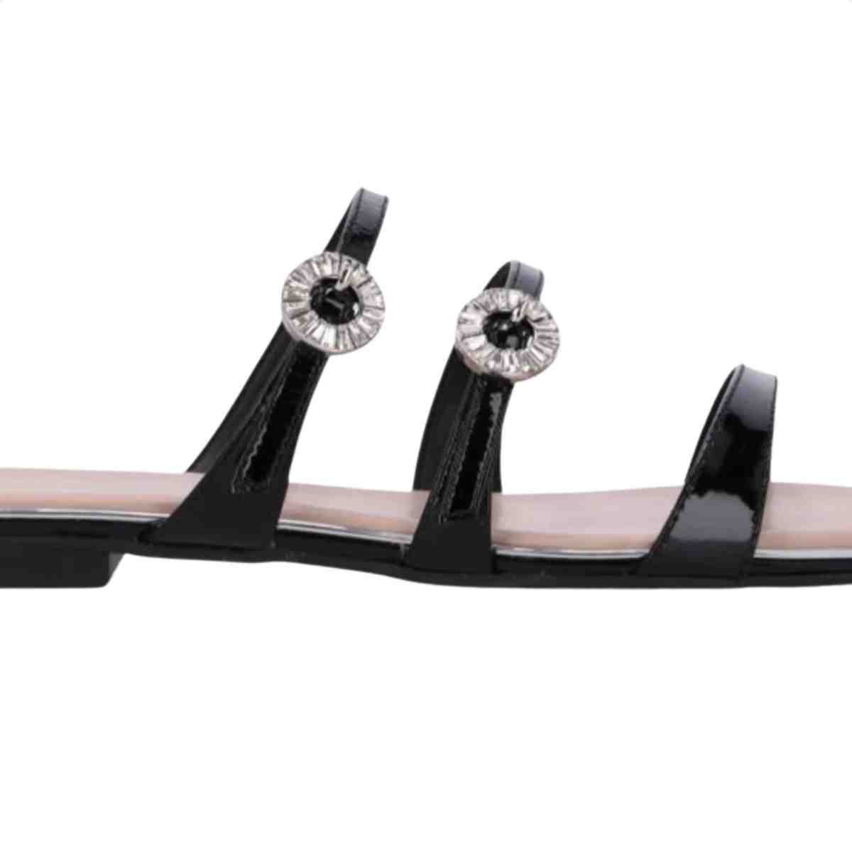 Tamanco Rasteiro Feminino Luz Da Lua Verona Preto Preto 6