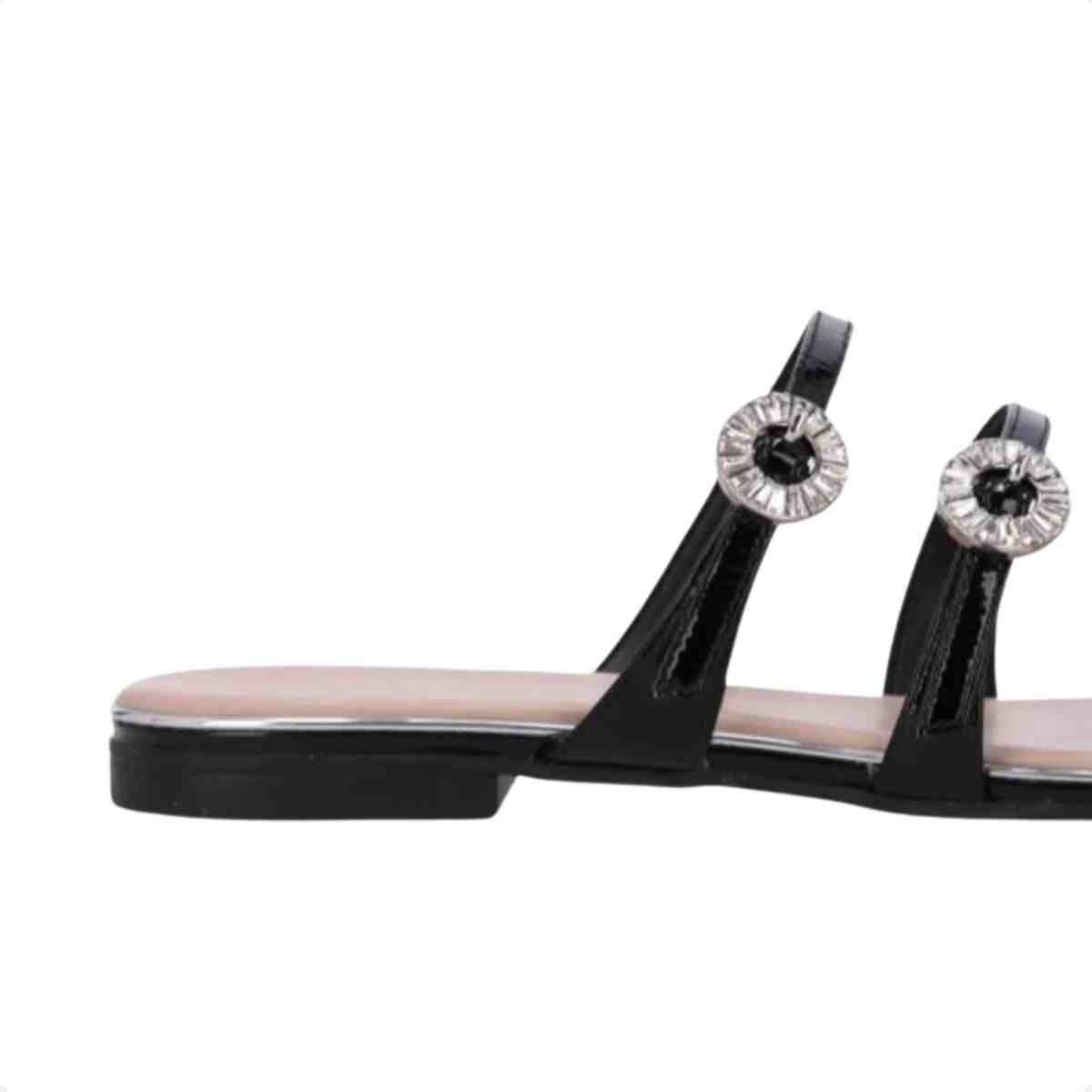 Tamanco Rasteiro Feminino Luz Da Lua Verona Preto Preto 7