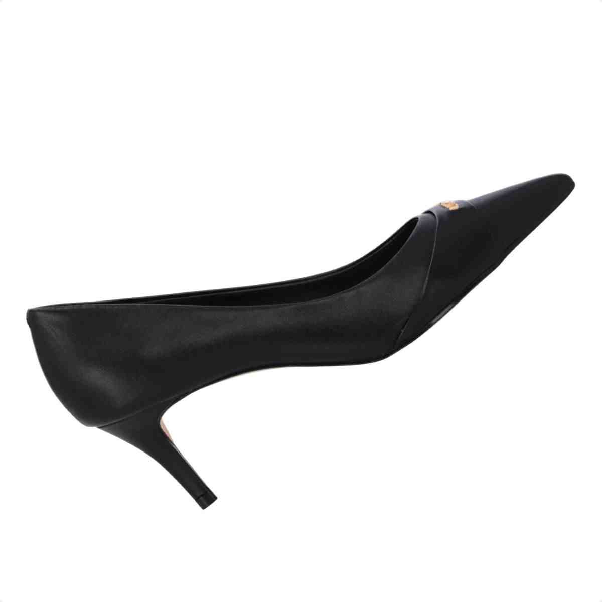 Sapato Salto Médio Fino Feminino Luz Da Lua Pelica Preto Preto 5