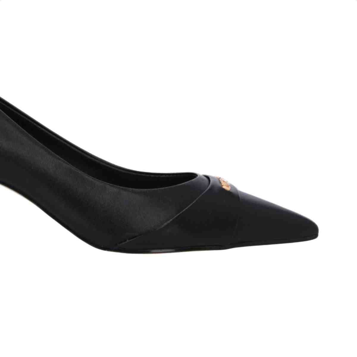 Sapato Salto Médio Fino Feminino Luz Da Lua Pelica Preto Preto 6