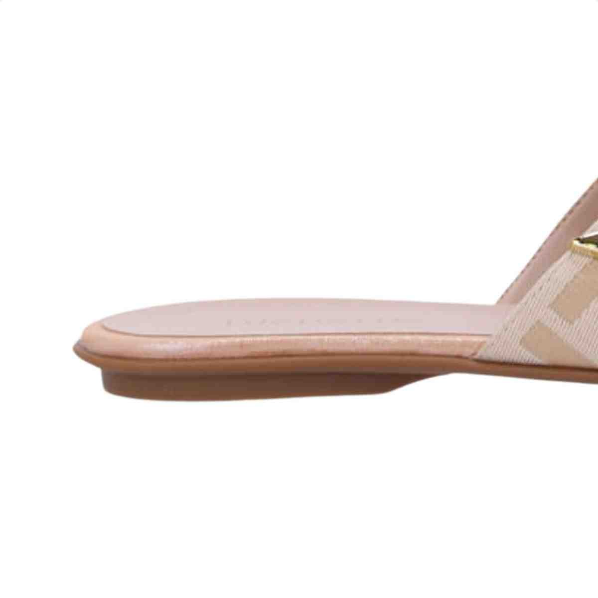 Tamanco Rasteiro Feminino Luz Da Lua Bege Bege 6