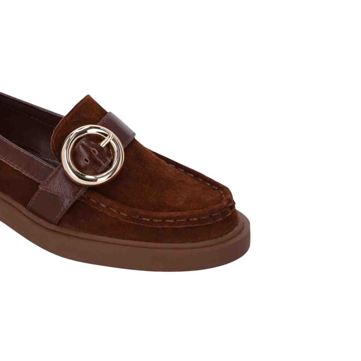 Sapato Mocassim Feminino Luz Da Lua Camurca Trufa Marrom 4