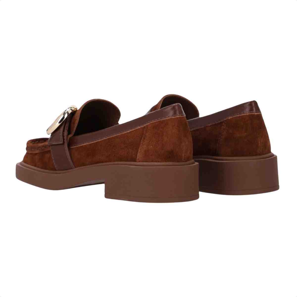 Sapato Mocassim Feminino Luz Da Lua Camurca Trufa Marrom 5