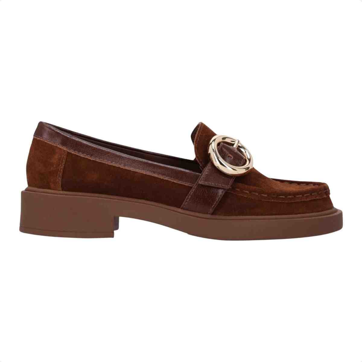 Sapato Mocassim Feminino Luz Da Lua Camurca Trufa