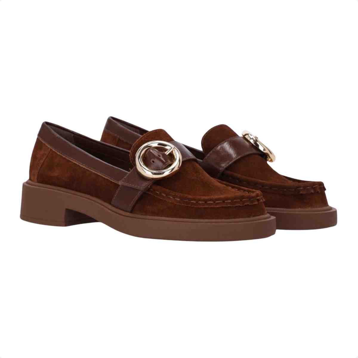 Sapato Mocassim Feminino Luz Da Lua Camurca Trufa Marrom 3