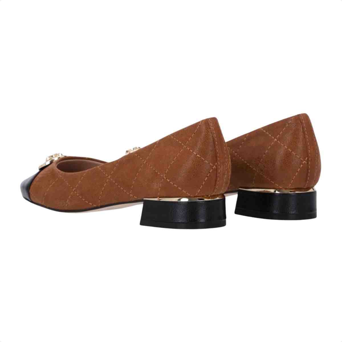 Sapatilha Bico Redondo Feminino Luz Da Lua  Atacama Preto Arenito Marrom 5