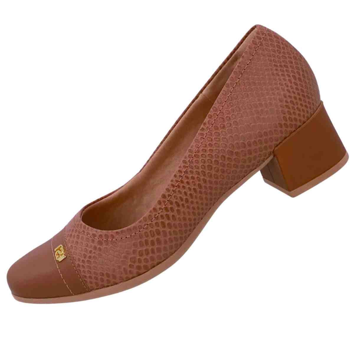 Sapato Feminino Scarpin  Usaflex Ud29001-003 Canela Marrom 6