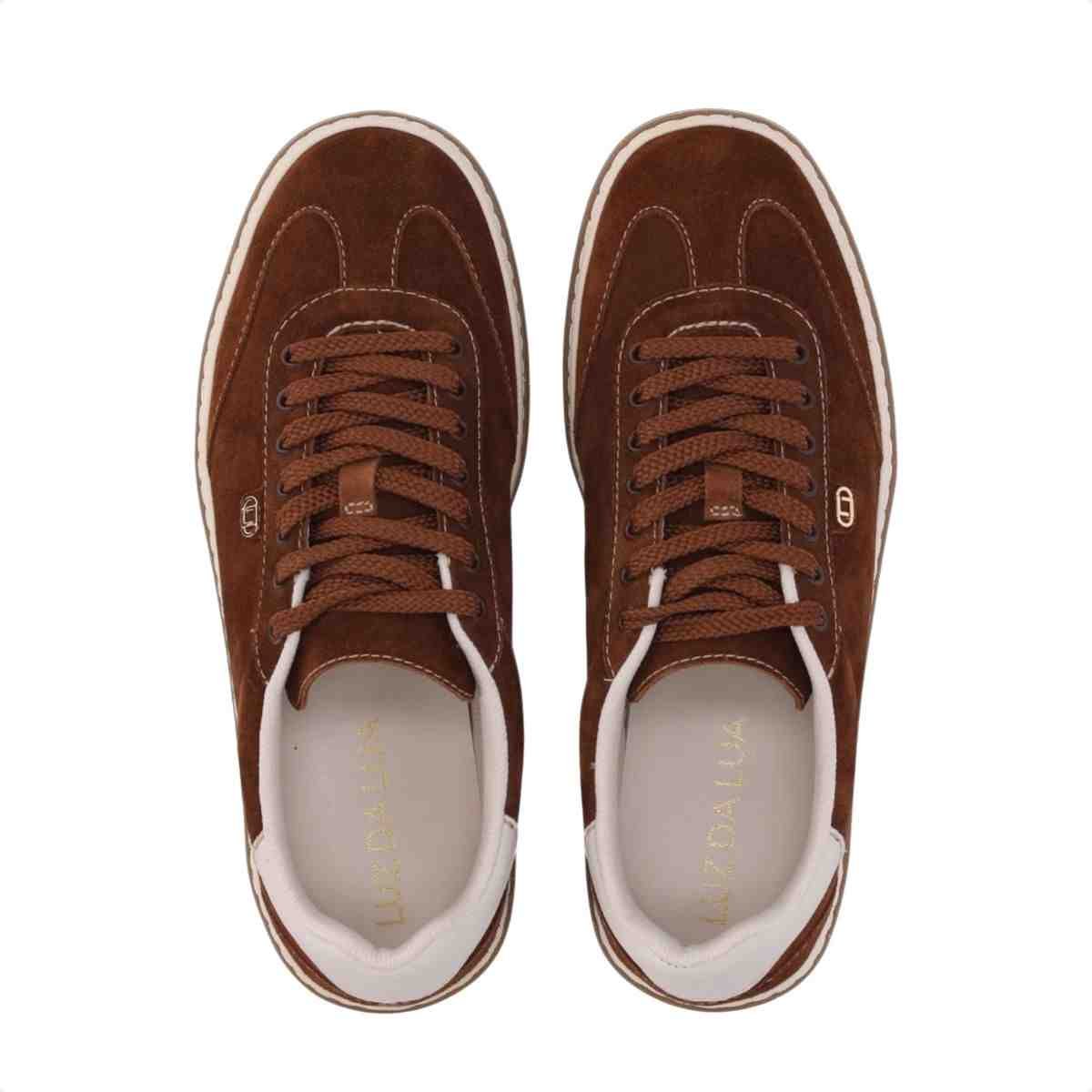 Tenis Moda Feminino Luz Da Lua Saara Camurça Marrom 5