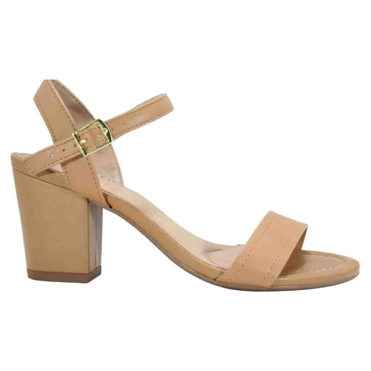 Sandália Feminina Salto Bloco Beira Rio Nude