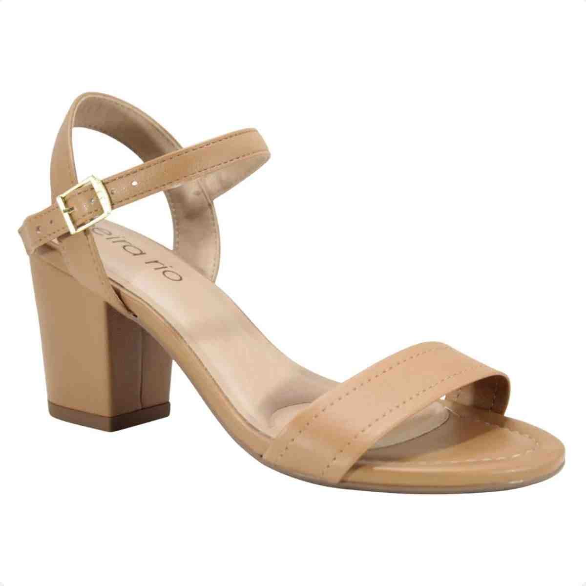 Sandália Feminina Salto Bloco Beira Rio Nude Bege 2