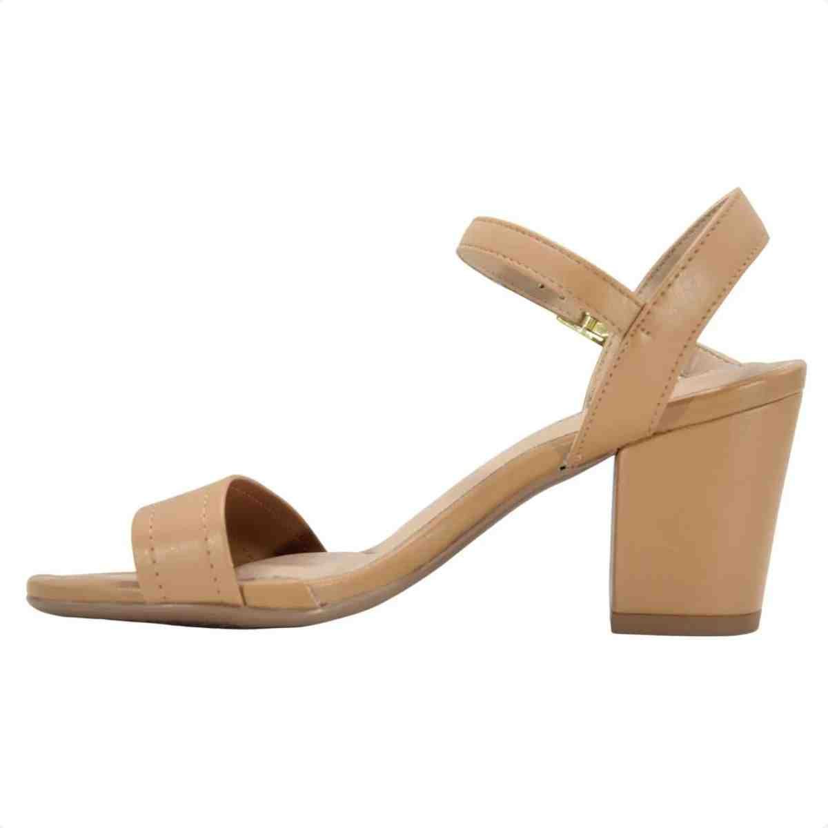 Sandália Feminina Salto Bloco Beira Rio Nude Bege 3