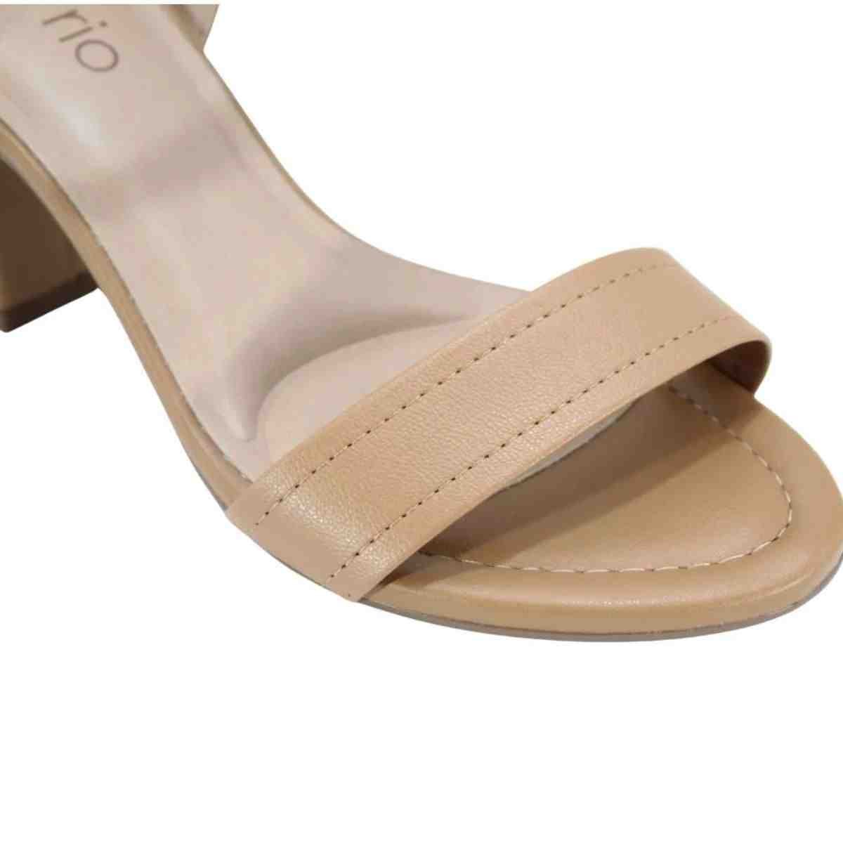 Sandália Feminina Salto Bloco Beira Rio Nude Bege 5