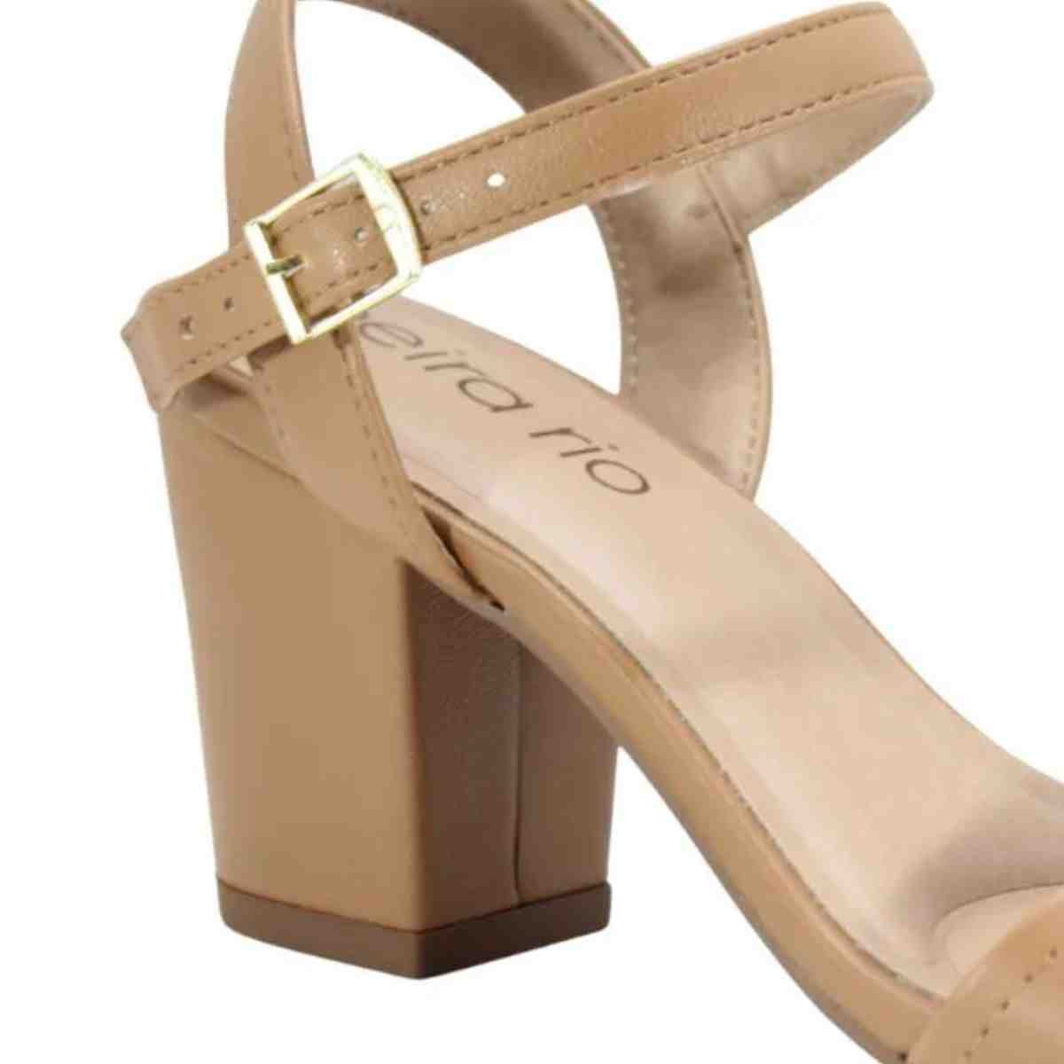 Sandália Feminina Salto Bloco Beira Rio Nude Bege 7