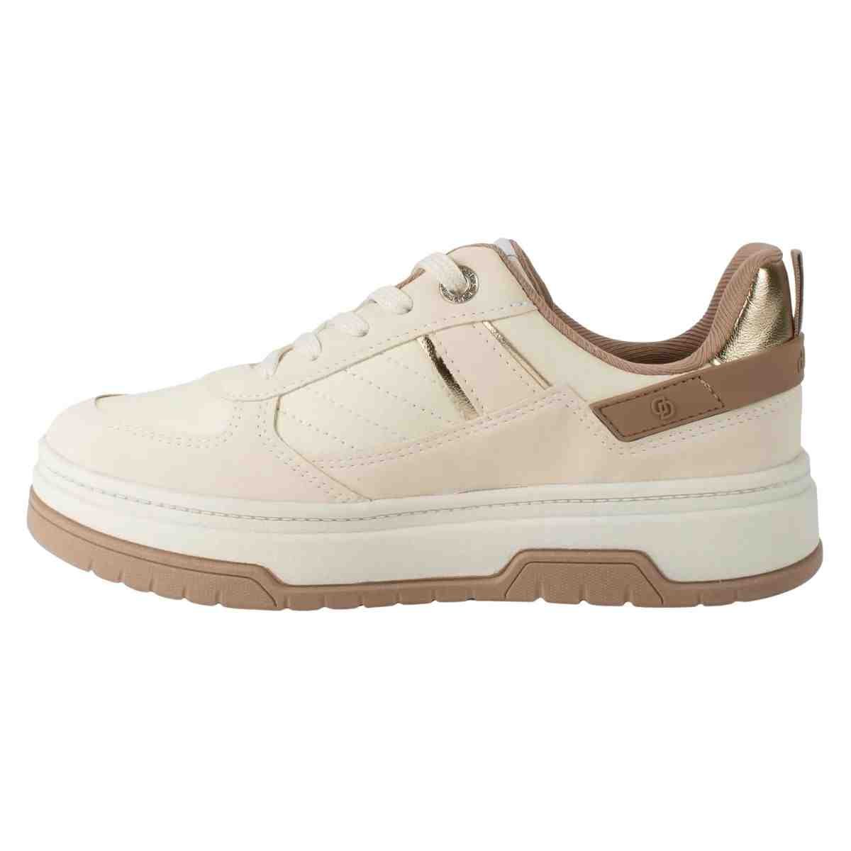 Tênis Casual Feminino Dakota Bege Marrom Bege 5