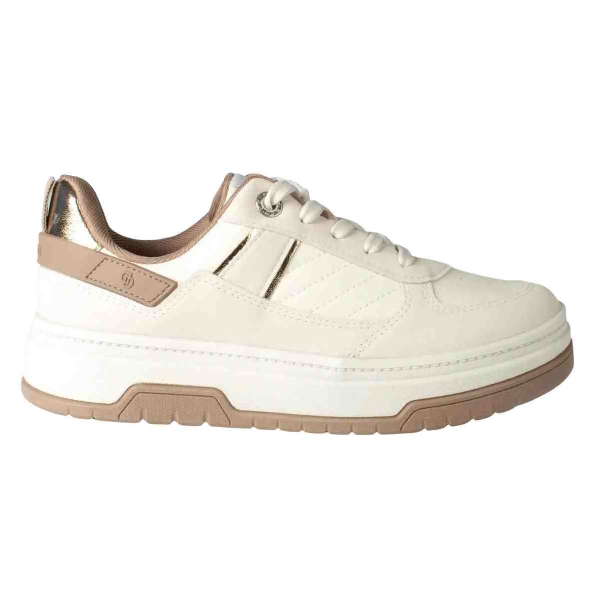 Tênis Casual Feminino Dakota Bege Marrom