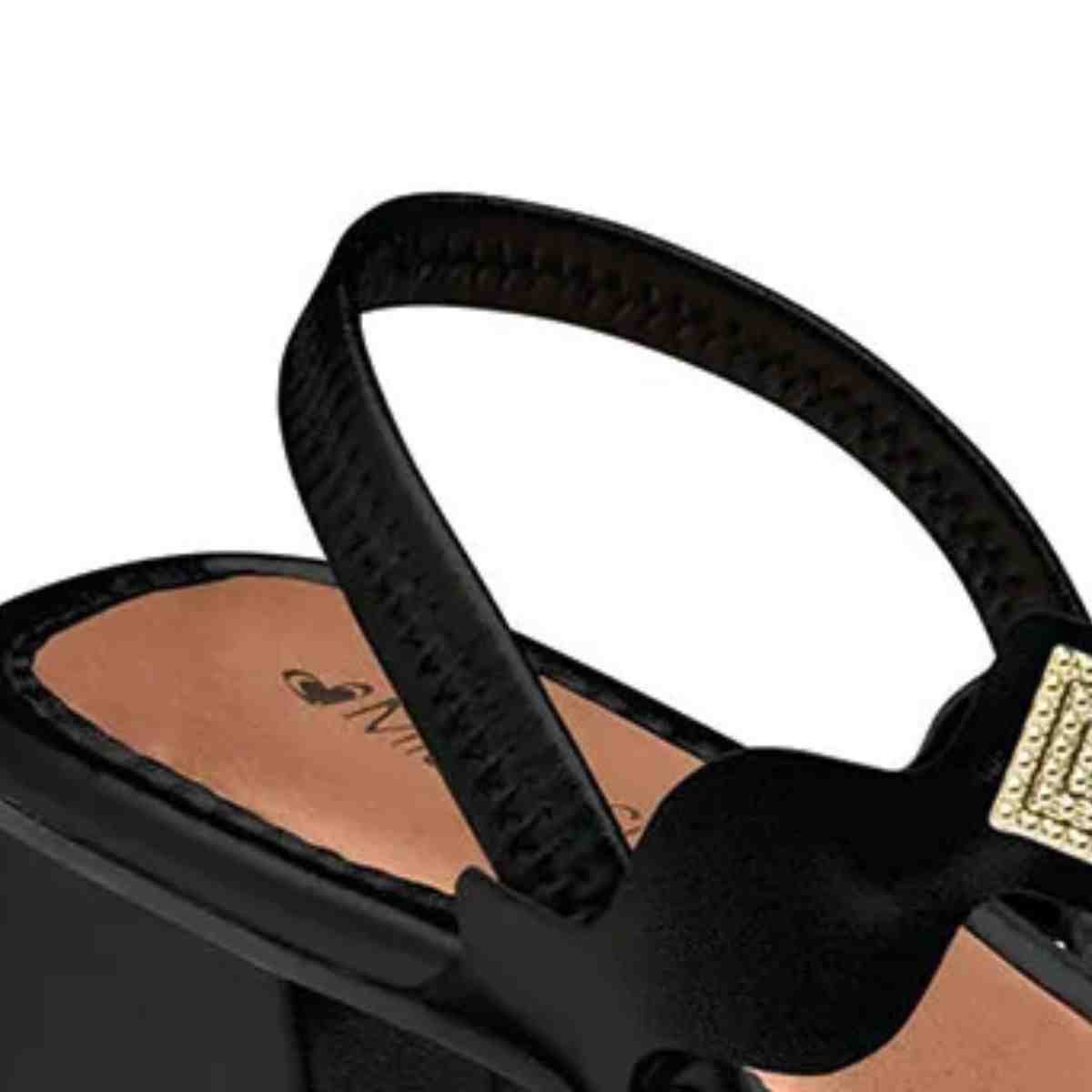 Sandália Feminina Salto Bloco Médio Mississipi Preta Preto 5
