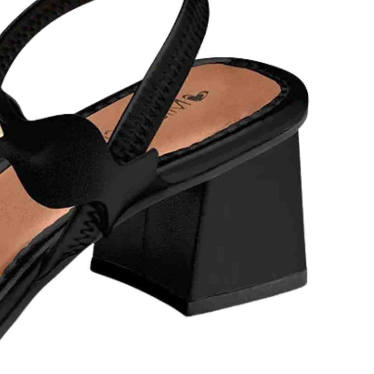 Sandália Feminina Salto Bloco Médio Mississipi Preta Preto 7