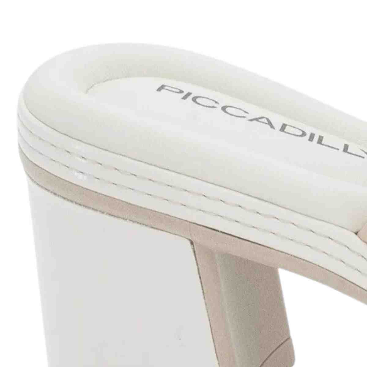 Tamanco Feminino Salto Médio Bloco Piccadilly Off White Branco 6