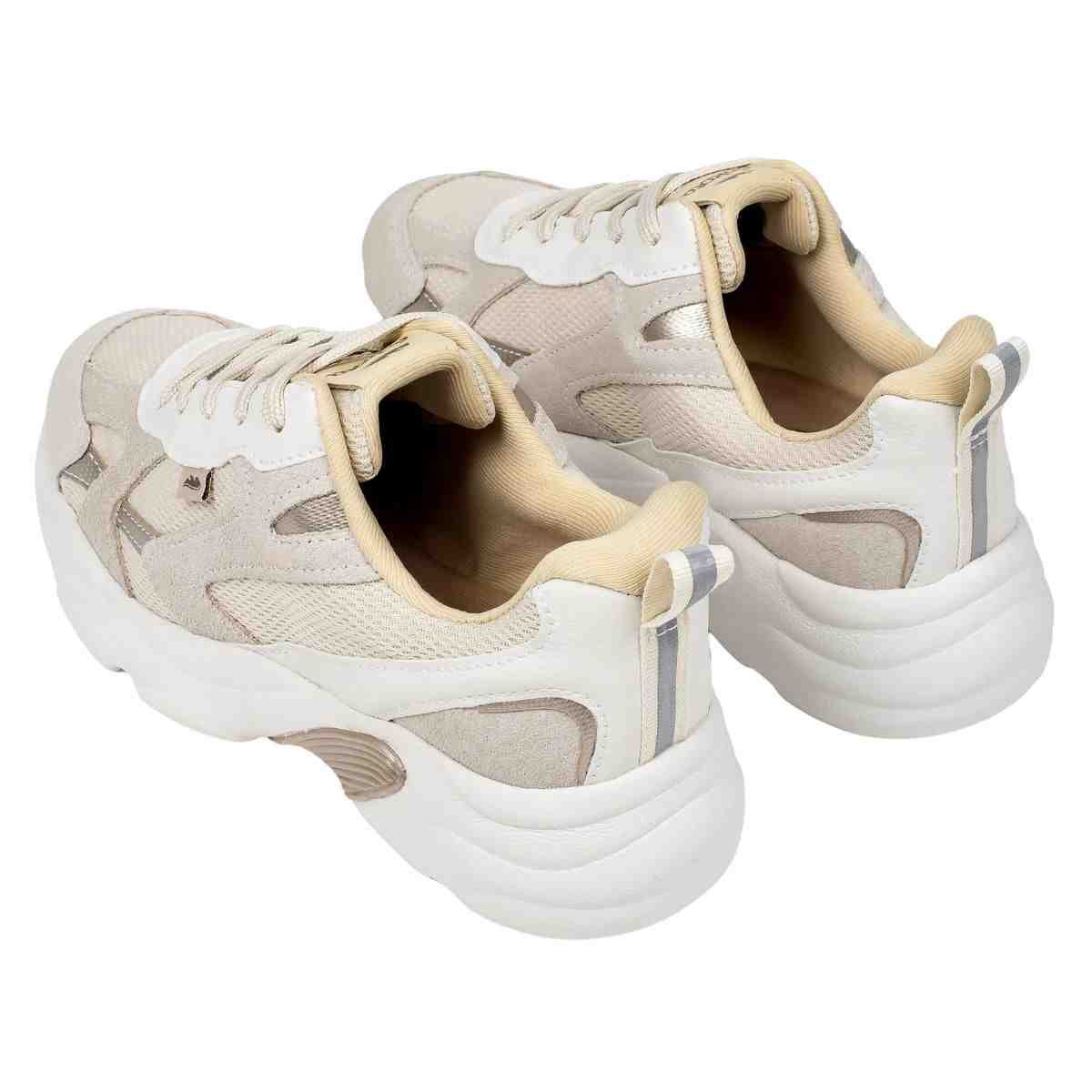 Tênis Casual Feminino Dakota Bege Cinza Bege 6