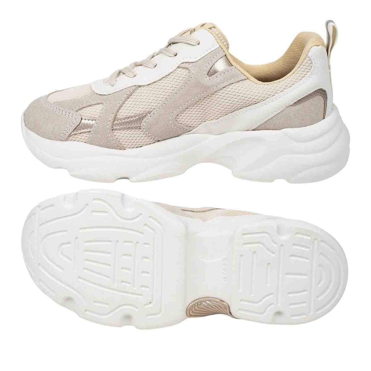 Tênis Casual Feminino Dakota Bege Cinza Bege 7