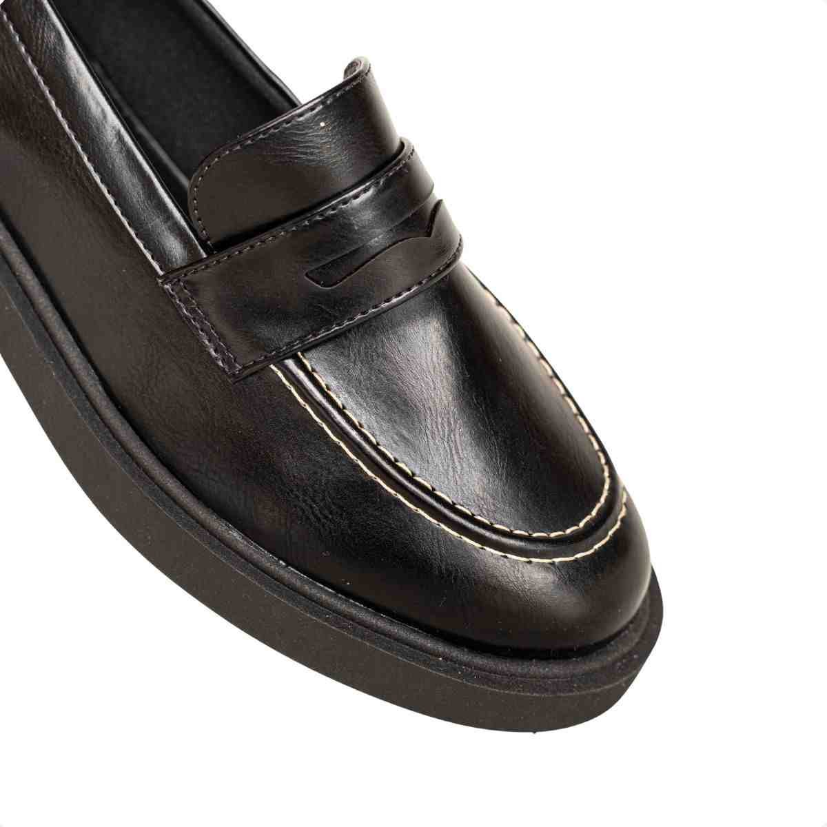 Mocassim Feminino Dm Com Salto Médio Madrid Preto Ônix 3