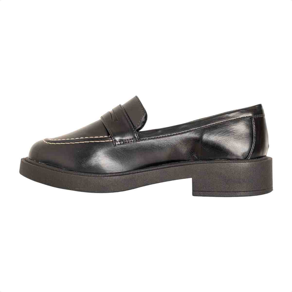 Mocassim Feminino Dm Com Salto Médio Madrid Preto Ônix 5