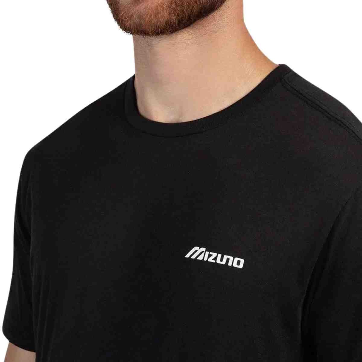 Camiseta Masculina Mizuno Basic Log Preta Preto 4