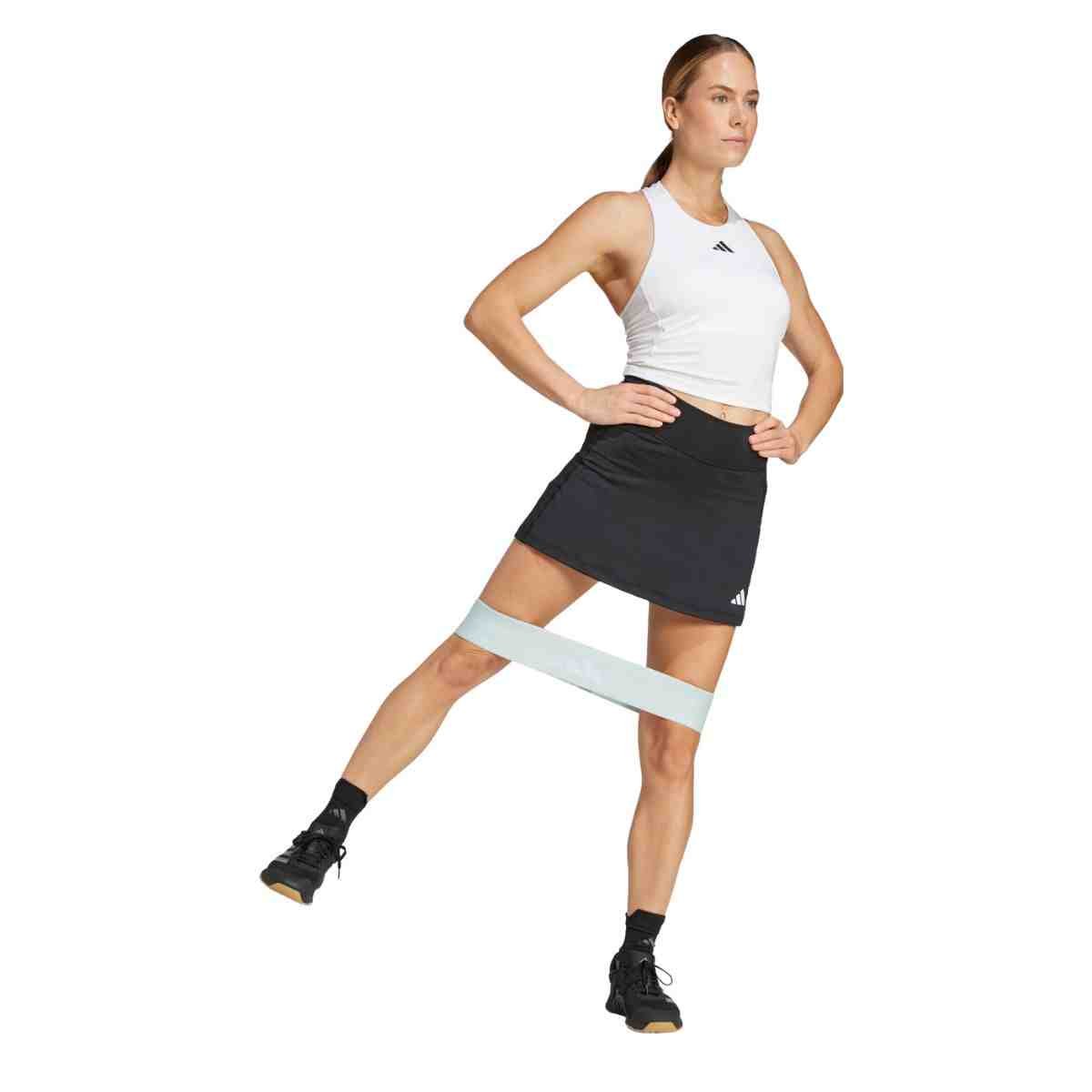 Saia Feminina Curta Adidas Treino Optime Preta Preto 2