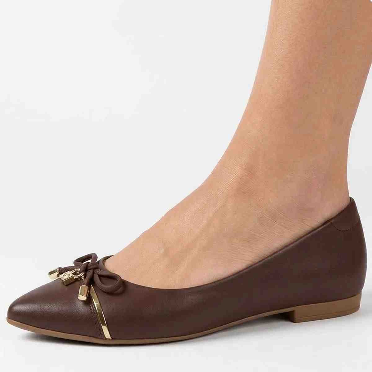 Sapatilha Feminina Bico Fino Beira Rio Chocolate Marrom 2