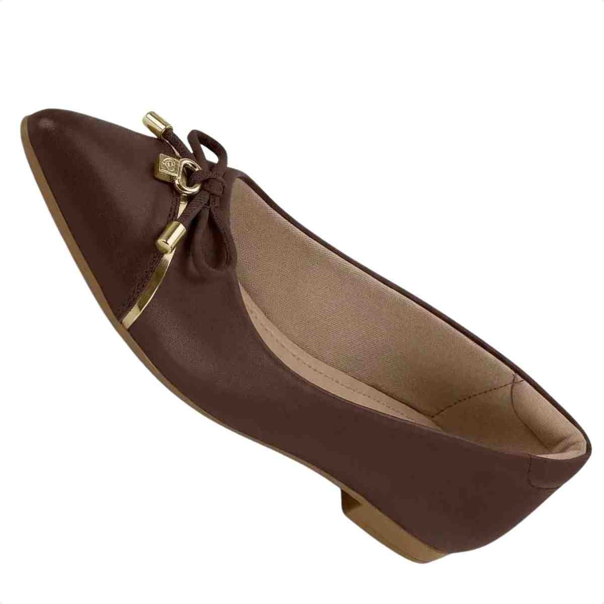 Sapatilha Feminina Bico Fino Beira Rio Chocolate Marrom 4