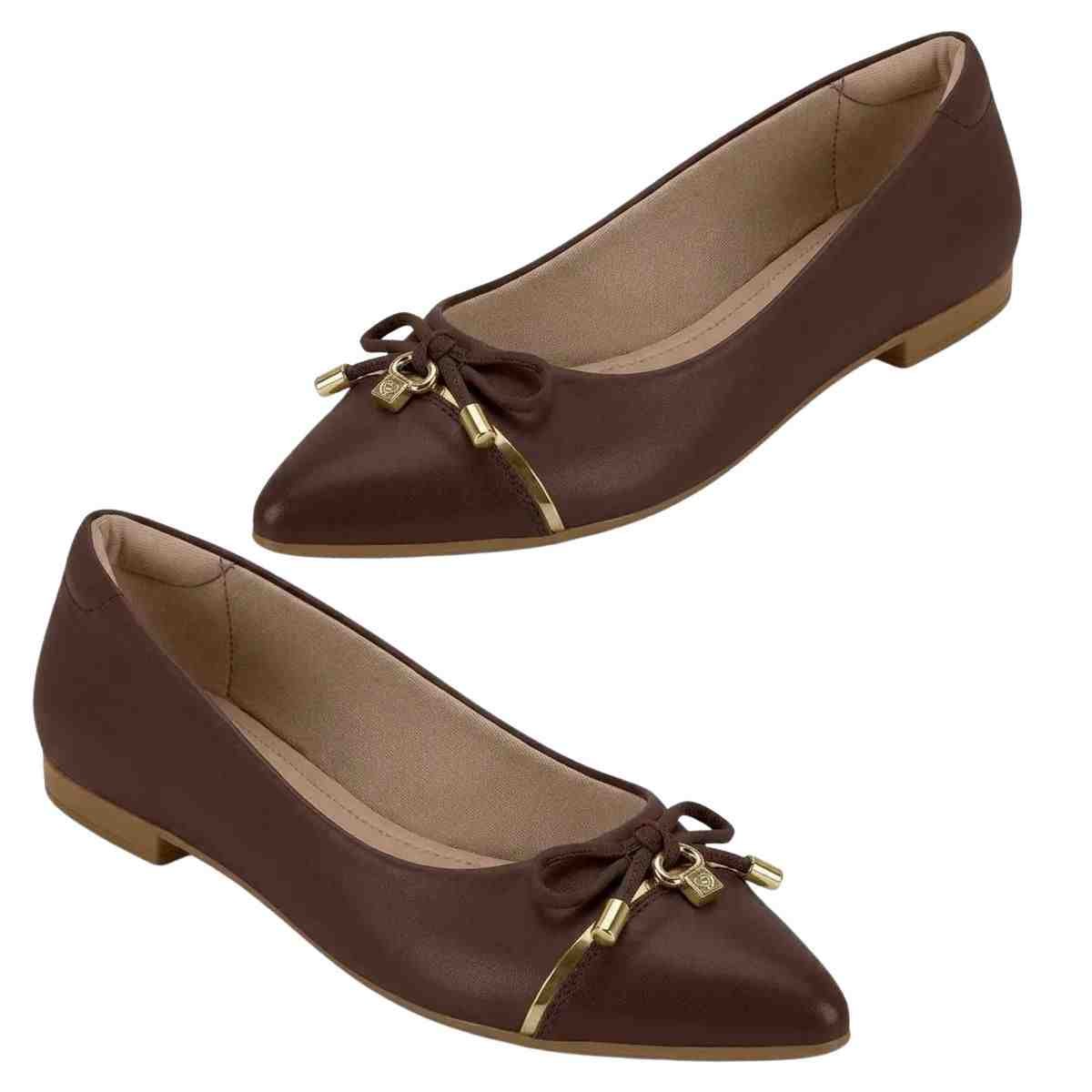 Sapatilha Feminina Bico Fino Beira Rio Chocolate Marrom 5