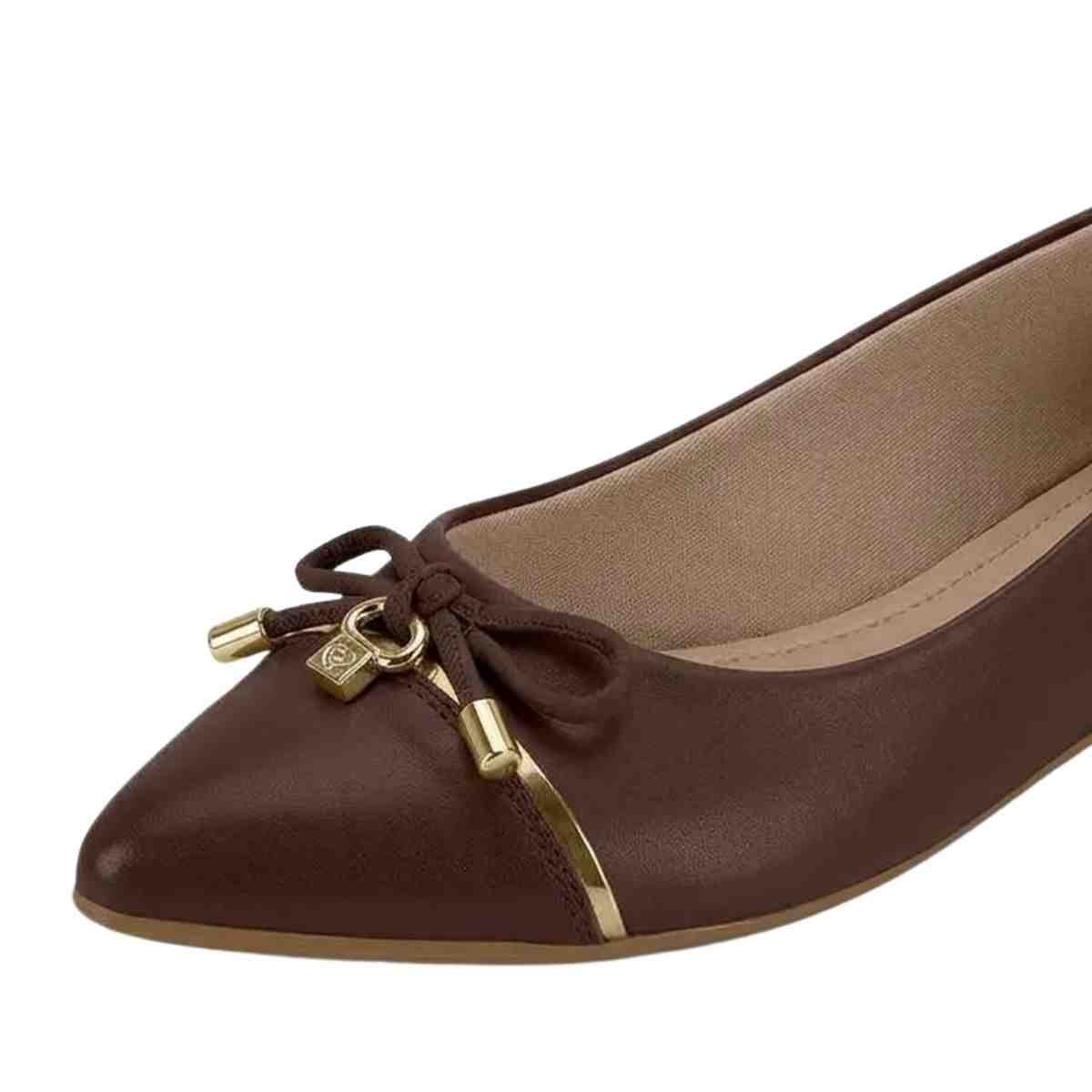 Sapatilha Feminina Bico Fino Beira Rio Chocolate Marrom 6