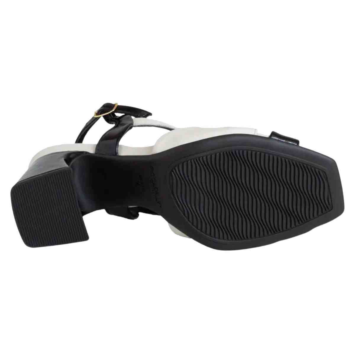 Sandália Feminina Salto Bloco Piccadilly Preto Branco Preto/Branco 6