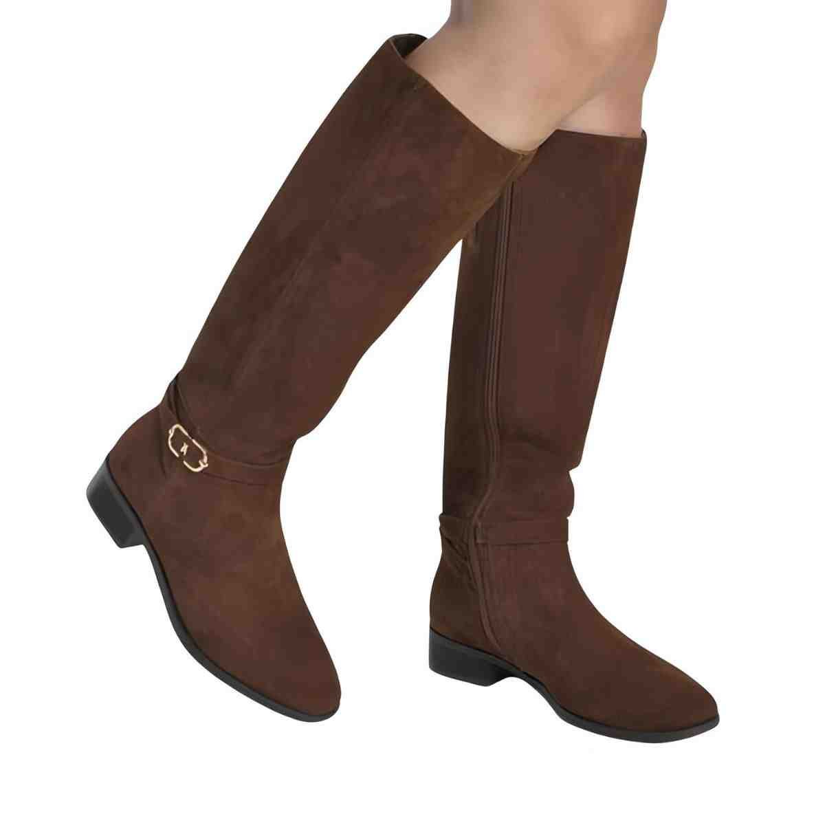 Bota Feminina Montaria Via Marte Marrom Marrom 3
