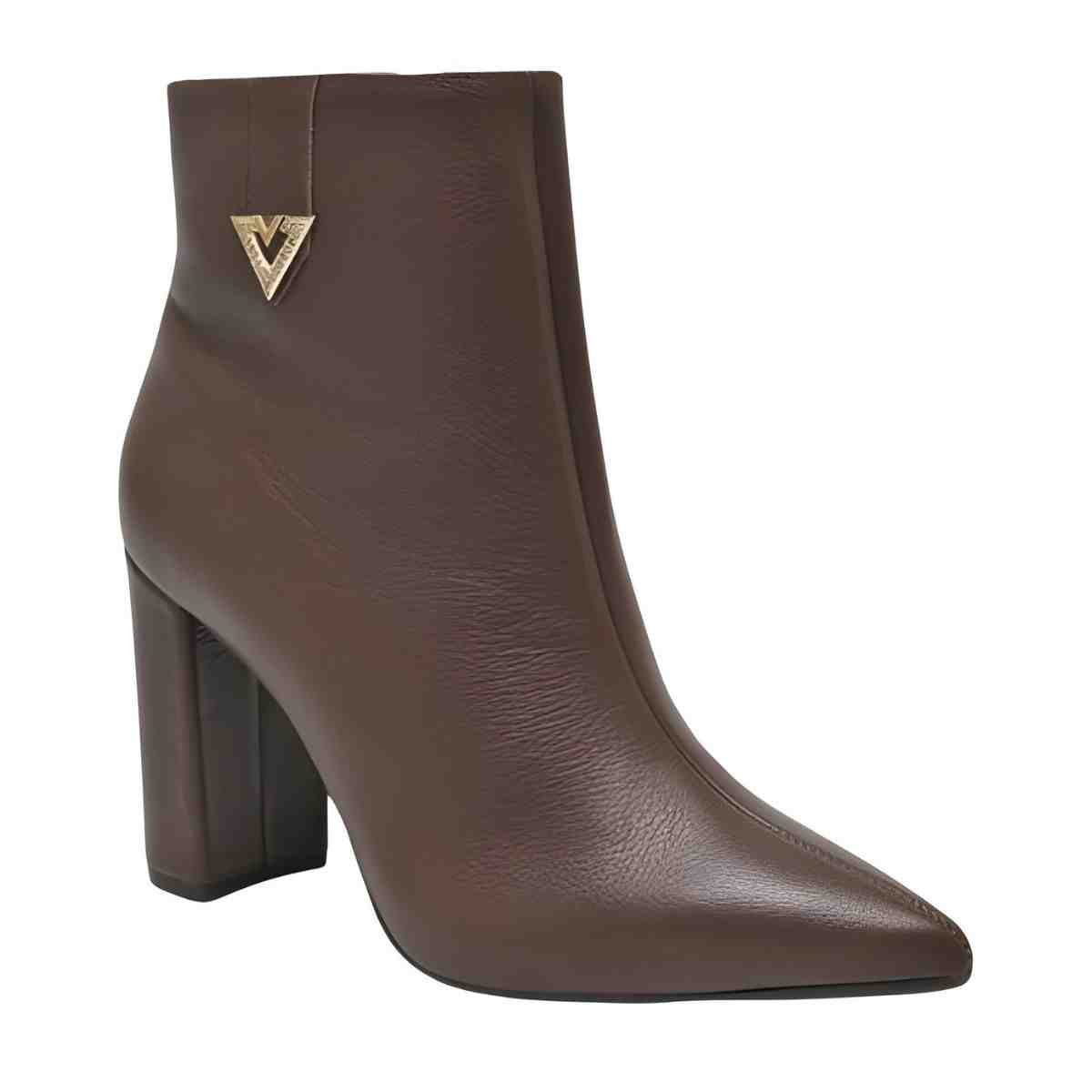 Bota Feminina Cano Baixo Social Via Marte Marrom Marrom 2